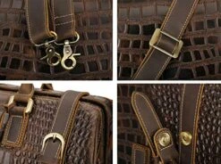 Polare 21" Crocodile Pattern Cowhide Leather Weekender Travel Overnight Luggage Duffel Bag -Luggage Factory 518mISrmruL