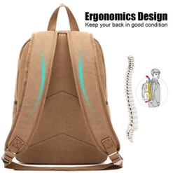 Canvas Backpack,AUGUR Casual Vintage Laptop Backpack, Lightweight School Daypack (Khaki) -Luggage Factory 51AvnzYlvPL