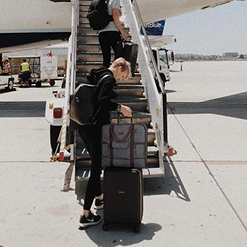 Carry On Garment Bag For Business Travel S-ZONE Canvas Leather Men Suit Cover 2 Carry On Garment Bag For Business Travel S-ZONE Canvas Leather Men Suit Cover - Image 2