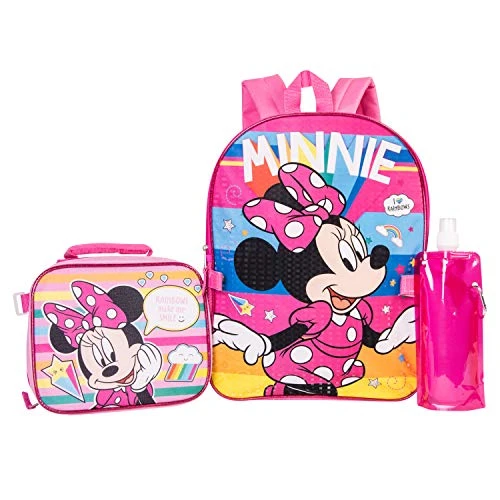 Minnie Mouse Backpack Combo Set - Disney Minnie Mouse Girls' 4 Piece Backpack Set - Backpack & Lunch Kit (Pink) 1 Minnie Mouse Backpack Combo Set - Disney Minnie Mouse Girls' 4 Piece Backpack Set - Backpack & Lunch Kit (Pink)