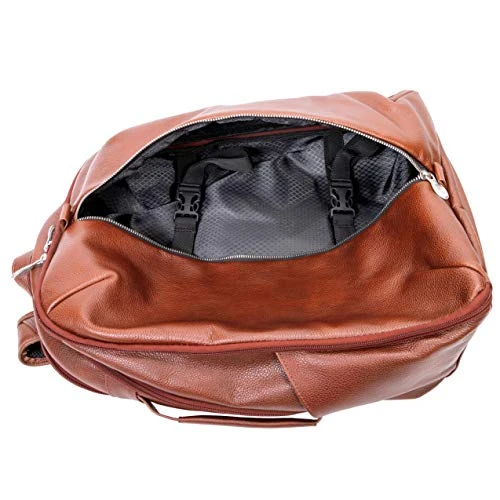 McKleinUSA Englewood, Pebble Grain Calfskin Leather, 17" Leather, Triple Compartment, Carry-All, Laptop & Tablet Weekend Backpack, Brown (18894) 4 McKleinUSA Englewood, Pebble Grain Calfskin Leather, 17" Leather, Triple Compartment, Carry-All, Laptop & Tablet Weekend Backpack, Brown (18894) - Image 4