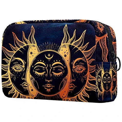 LORVIES Makeup Bag Toiletry Bag For Women Celestial Moon And Sun Skincare Cosmetic Handy Pouch Zipper Handbag 1 LORVIES Makeup Bag Toiletry Bag For Women Celestial Moon And Sun Skincare Cosmetic Handy Pouch Zipper Handbag