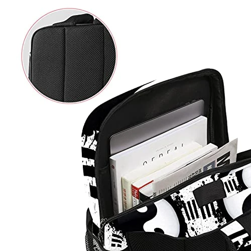 LORVIES Black And White Yin Yang School Bag For Student Bookbag Women Travel Backpack Casual Daypack Travel Hiking Camping 6 LORVIES Black And White Yin Yang School Bag For Student Bookbag Women Travel Backpack Casual Daypack Travel Hiking Camping - Image 6
