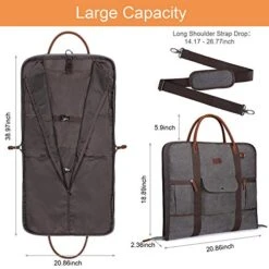 Carry On Garment Bag For Business Travel S-ZONE Canvas Leather Men Suit Cover 10 Carry On Garment Bag For Business Travel S-ZONE Canvas Leather Men Suit Cover -Luggage Factory 51DSKWbexLL
