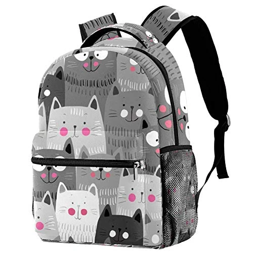 LORVIES Cute Cats Pattern Japanese Style Backpacks School Bookbags Daypack Bag For Men And Women 1 LORVIES Cute Cats Pattern Japanese Style Backpacks School Bookbags Daypack Bag For Men And Women