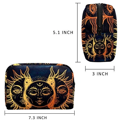 LORVIES Makeup Bag Toiletry Bag For Women Celestial Moon And Sun Skincare Cosmetic Handy Pouch Zipper Handbag 6 LORVIES Makeup Bag Toiletry Bag For Women Celestial Moon And Sun Skincare Cosmetic Handy Pouch Zipper Handbag - Image 6