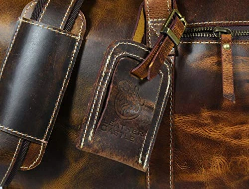 Leather Castle Genuine Vintage Men’s Duffel Sports Gym, Travel, Carry-on Luggage Bag, Light Brown 8 Leather Castle Genuine Vintage Men’s Duffel Sports Gym, Travel, Carry-on Luggage Bag, Light Brown - Image 8
