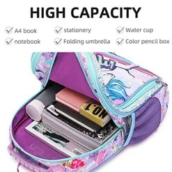 Unicorn Backpack For Girls, Kid 16 Inch Water Resistant Preschool Primary Kindergarten Elementary School Bookbag With Water Bottle Pocket And Chest Strap Large Capacity - Purple 10 Unicorn Backpack For Girls, Kid 16 Inch Water Resistant Preschool Primary Kindergarten Elementary School Bookbag With Water Bottle Pocket And Chest Strap Large Capacity - Purple -Luggage Factory 51G40ymNGhS