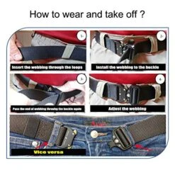 PuPeiLife Military Tactical Travel Money Belt - Hidden Pocket Concealed Money Belt For Man Suitable Waist Circumference 28 To 42 Inches Included Paracord Outdoor Keychain Hook - Black 2 Packs -Luggage Factory 51GtKg4DV5L