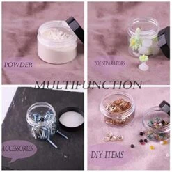 ZEJIA 20 Pack 2oz Jars With Lids Plastic Round Clear Leak-Proof Container With Black Lid， Inner Liner And Labels For Cosmetic, Powders, Beads Jewelry, Liquids（Black） -Luggage Factory 51HifmzlKVL