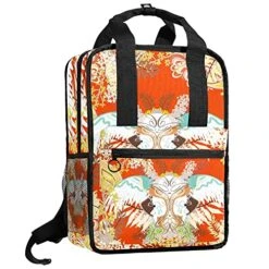 LORVIES Unique Japanese Print School Bag For Student Bookbag Teens Travel Backpack Casual Daypack Travel Hiking Camping