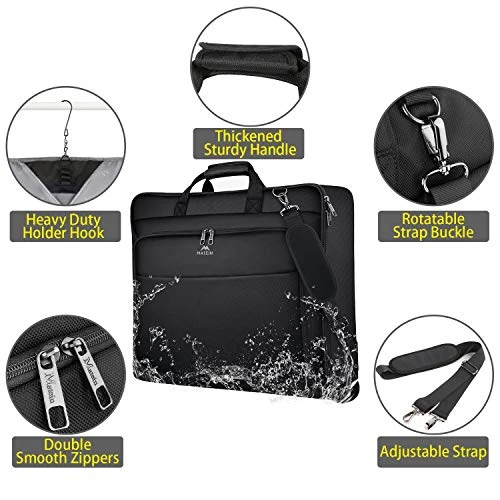 Garment Bags, Large Suit Travel Bag With Pockets & Shoulder Strap, MATEIN Professional Foldable Carry On Bag For Business Trip, Waterproof Luggage Bags For Travel For Men Women, Black 5 Garment Bags, Large Suit Travel Bag With Pockets & Shoulder Strap, MATEIN Professional Foldable Carry On Bag For Business Trip, Waterproof Luggage Bags For Travel For Men Women, Black - Image 5