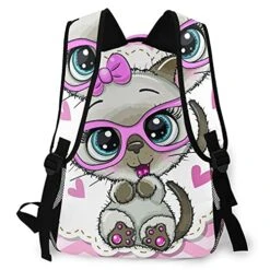 Casual Backpack,Cute Cartoon Siamese Kitten Girl In Pink,Business Daypack Schoolbag For Men Women Teen -Luggage Factory 51IlUPiORqS
