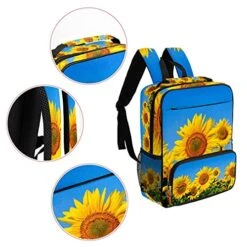 LORVIES Yellow Sunflowers In The Field School Bag For Student Bookbag Women Travel Backpack Casual Daypack Travel Hiking Camping -Luggage Factory 51KEyd2NNWL