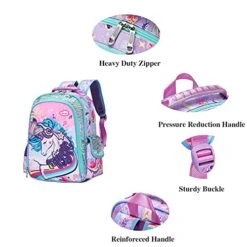 Unicorn Backpack For Girls, Kid 16 Inch Water Resistant Preschool Primary Kindergarten Elementary School Bookbag With Water Bottle Pocket And Chest Strap Large Capacity - Purple 11 Unicorn Backpack For Girls, Kid 16 Inch Water Resistant Preschool Primary Kindergarten Elementary School Bookbag With Water Bottle Pocket And Chest Strap Large Capacity - Purple -Luggage Factory 51KNbUcRm6S