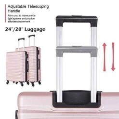 4 Piece Luggage Sets, Expandable Hardshell ABS Luggage Sets With TSA Lock Spinner Wheels Travel Suitcases Set (4 PCS, TSA Lock+Expandable, Rose Gold) -Luggage Factory 51LV6lnnRyL