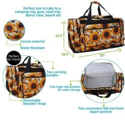 NGIL Canvas 23" Duffle Bags (Sunflower W/Cow-Black) 11 NGIL Canvas 23" Duffle Bags (Sunflower W/Cow-Black) -Luggage Factory 51Lfq6zJM6L
