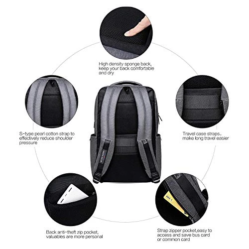 Laptop Backpack 17 Inch Travel Computer Pack Bag With USB Charging Port Waterproof Oxford College 4 Laptop Backpack 17 Inch Travel Computer Pack Bag With USB Charging Port Waterproof Oxford College - Image 4