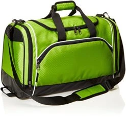 Amazonbasics Sports Duffel - Medium, Hyper Green