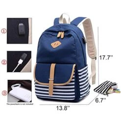 FLYMEI Cute Backpack For Women, School Backpack For Girls Fashion Bookbag For Women 15.6'' Laptop Back Pack With USB Charging Port, Lightweight Blue Bookbag Casual Girl Backpack 15 FLYMEI Cute Backpack For Women, School Backpack For Girls Fashion Bookbag For Women 15.6'' Laptop Back Pack With USB Charging Port, Lightweight Blue Bookbag Casual Girl Backpack -Luggage Factory 51Lt FJDfaL