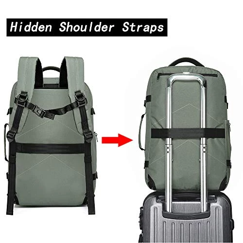 BANGE Travel Overnight Backpack,40-Liter FAA Flight Approved Weekender Bag Carry On Backpack GREEN (Backpack With 3 Cubes) 5 BANGE Travel Overnight Backpack,40-Liter FAA Flight Approved Weekender Bag Carry On Backpack GREEN (Backpack With 3 Cubes) - Image 5