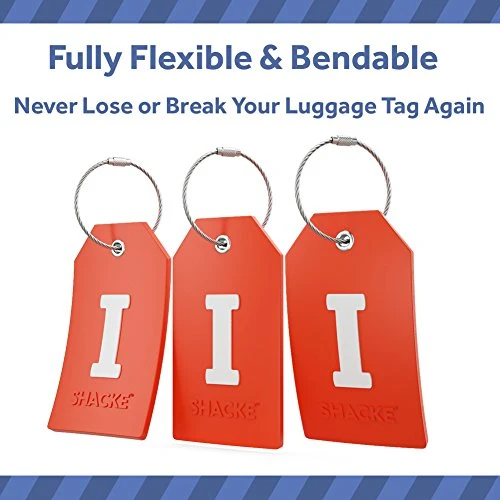 Initial Luggage Tag With Full Privacy Cover And Stainless Steel Loop – (Letter I) 3 Initial Luggage Tag With Full Privacy Cover And Stainless Steel Loop – (Letter I) - Image 3