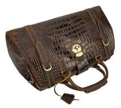 Polare 21" Crocodile Pattern Cowhide Leather Weekender Travel Overnight Luggage Duffel Bag -Luggage Factory 51Mrr2KuzHL
