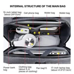 Laptop Backpack 17 Inch Travel Computer Pack Bag With USB Charging Port Waterproof Oxford College 12 Laptop Backpack 17 Inch Travel Computer Pack Bag With USB Charging Port Waterproof Oxford College -Luggage Factory 51N0Is x sL