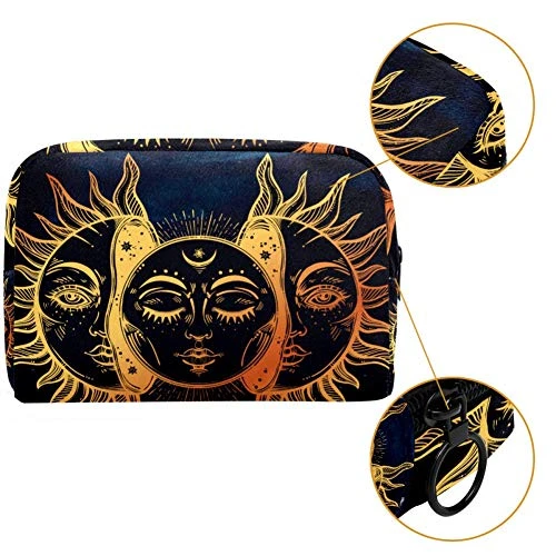 LORVIES Makeup Bag Toiletry Bag For Women Celestial Moon And Sun Skincare Cosmetic Handy Pouch Zipper Handbag 5 LORVIES Makeup Bag Toiletry Bag For Women Celestial Moon And Sun Skincare Cosmetic Handy Pouch Zipper Handbag - Image 5