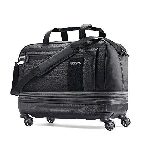 American Tourister Pearce Hybrid Expandable Wheeled Duffel, Black Print 1 American Tourister Pearce Hybrid Expandable Wheeled Duffel, Black Print