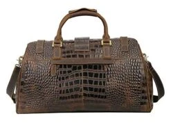 Polare 21" Crocodile Pattern Cowhide Leather Weekender Travel Overnight Luggage Duffel Bag -Luggage Factory 51Qf8m7Nq8L