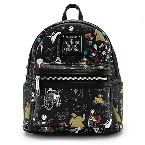 Loungefly Nightmare Before Christmas All Character Mini Backpack Black 1 Loungefly Nightmare Before Christmas All Character Mini Backpack Black