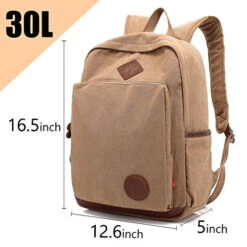 Canvas Backpack,AUGUR Casual Vintage Laptop Backpack, Lightweight School Daypack (Khaki) -Luggage Factory 51SWWaXqogL