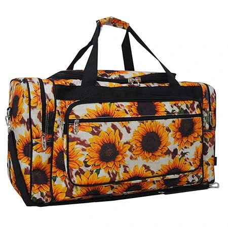 NGIL Canvas 23" Duffle Bags (Sunflower W/Cow-Black) 1 NGIL Canvas 23" Duffle Bags (Sunflower W/Cow-Black)