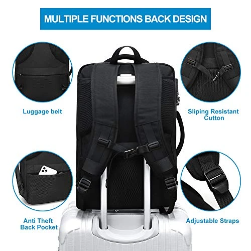 Modoker Briefcase Laptop Backpack, 17.3 Inch Laptop Bag For Men Women, Extra Large Business Travel Carry On Backpack, TSA Friendly, Black 3 Modoker Briefcase Laptop Backpack, 17.3 Inch Laptop Bag For Men Women, Extra Large Business Travel Carry On Backpack, TSA Friendly, Black - Image 3