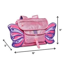 Bixbee Kids Backpack, Childrens Backpack For Girls & Boys, Water Resistant Backpack With Pockets, Durable Zippers & Easy Carry Design - Great Size For School & Travel In Sparkalicious Pink Butterflyer -Luggage Factory 51TgvdMGSYL