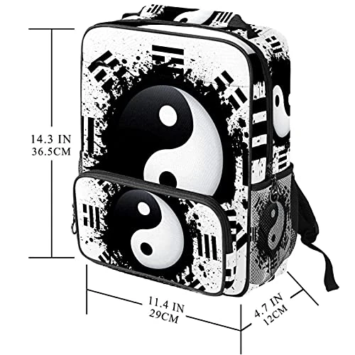 LORVIES Black And White Yin Yang School Bag For Student Bookbag Women Travel Backpack Casual Daypack Travel Hiking Camping 4 LORVIES Black And White Yin Yang School Bag For Student Bookbag Women Travel Backpack Casual Daypack Travel Hiking Camping - Image 4