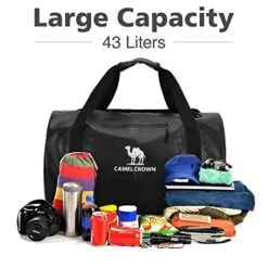 Camel Crown Waterproof Duffle Bag, 43L Lightweight Duffel Bag Traveling Backpack Luggage Bag Dry -Luggage Factory 51U89GZ pML