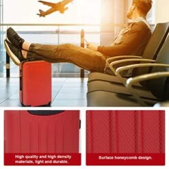 Suitcase Luggage Sets 3 Piece Travel Carry With Password Lock Lightweight Durable ABS Spinner 20 24 28 Inch,Red -Luggage Factory 51UkFNvTEZL
