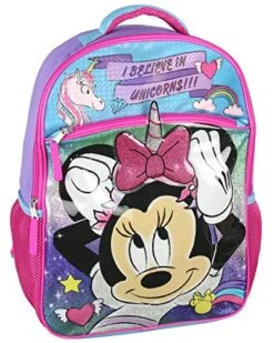 Bioworld Disney Minnie Mouse I Believe In Unicorns 16" Backpack