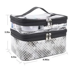 MKPCW Makeup Bags Double Layer Travel Cosmetic Cases Make Up Organizer Toiletry Bags (Colorful Fish Scales) -Luggage Factory 51V3PIcUF7L