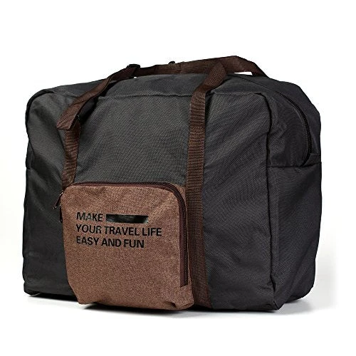 Foldable Lightweight Nylon Duffel Luggage Bag Tote For Travel Gym 4 Colors (Steel Grey) 2 Foldable Lightweight Nylon Duffel Luggage Bag Tote For Travel Gym 4 Colors (Steel Grey) - Image 2