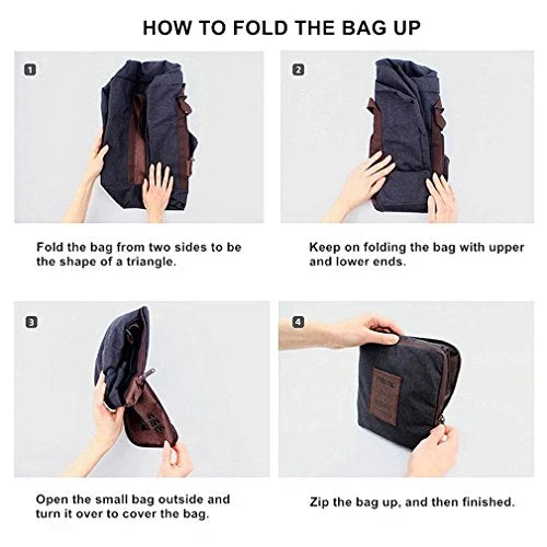 CAREMORE Unisex's Lightweight Fodable Waterproof Duffel Travel Bag Luggage Bag Large Capacity Blue 4 CAREMORE Unisex's Lightweight Fodable Waterproof Duffel Travel Bag Luggage Bag Large Capacity Blue - Image 4