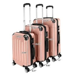 Ochine 3 Piece Set Suitcase Spinner Luggage Sets ABS Trolley Case Lightweight Durable Suitcase Double Wheels Suitcase Carry-On Luggage Suitcases TSA Lock 20/24/28 Inch (Ship From USA) -Luggage Factory 51XpjWFmYEL