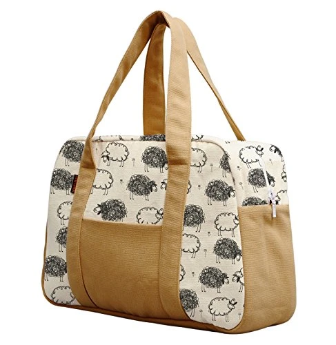 Women'S Black White Sheep Pattern Printed Canvas Duffel Travel Bags Was_19 3 Women'S Black White Sheep Pattern Printed Canvas Duffel Travel Bags Was_19 - Image 3