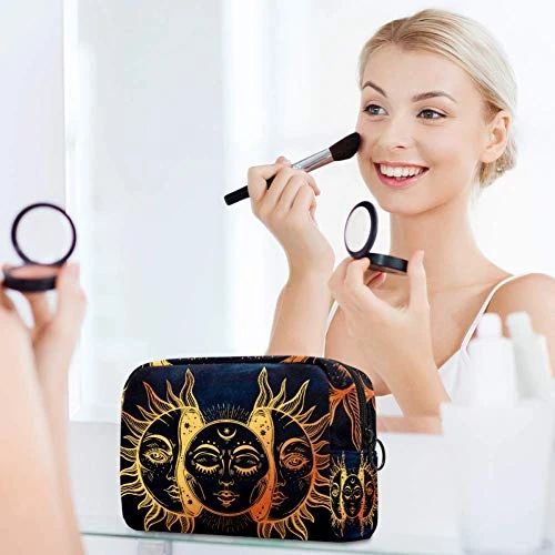 LORVIES Makeup Bag Toiletry Bag For Women Celestial Moon And Sun Skincare Cosmetic Handy Pouch Zipper Handbag 2 LORVIES Makeup Bag Toiletry Bag For Women Celestial Moon And Sun Skincare Cosmetic Handy Pouch Zipper Handbag - Image 2