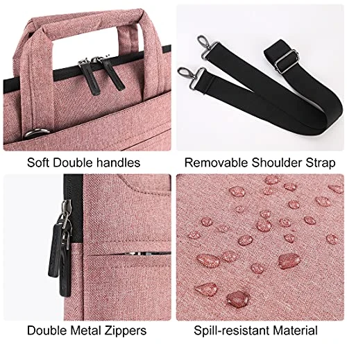 DOMISO 10.1 Inch Laptop Sleeve Shoulder Bag Water-Resistant Messenger Bag Business Briefcase For 9.7"10.5"11"iPad Pro,iPad Air 3 10.5, IPad Pro 10.5, IPad 1/2/3/4/5/6,Lenovo Yoga Book, Pink 5 DOMISO 10.1 Inch Laptop Sleeve Shoulder Bag Water-Resistant Messenger Bag Business Briefcase For 9.7"10.5"11"iPad Pro,iPad Air 3 10.5, IPad Pro 10.5, IPad 1/2/3/4/5/6,Lenovo Yoga Book, Pink - Image 5