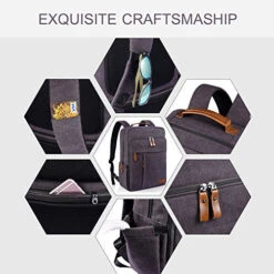 Estarer Laptop Backpack W/USB Charging Port For Men Women, Water Resistant Canvas Backpack School 10 Estarer Laptop Backpack W/USB Charging Port For Men Women, Water Resistant Canvas Backpack School -Luggage Factory 51ZKH6gIg4L