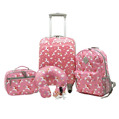 Travelers Club Kids' 5 Piece Luggage Travel Set, Unicorn 1 Travelers Club Kids' 5 Piece Luggage Travel Set, Unicorn