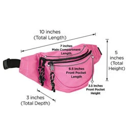 DALIX Small Fanny Pack Waist Pouch S XS Size 24 To 31 In Hot Pink -Luggage Factory 51 K1VY1 ZL